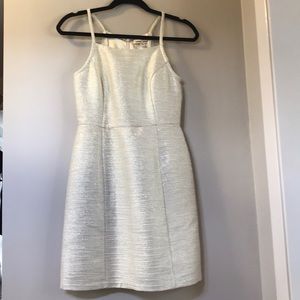 Cocktail dress cream with platinum threading.